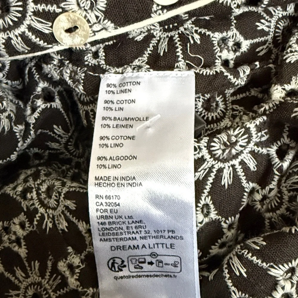Free People Dream A Little Dream Top/Shacket Floral Black, Ivory $128 NWT Sz XS